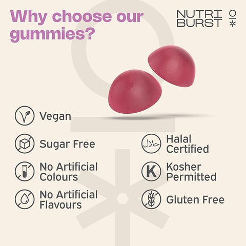 Nutriburst Zen Flo  Raspberry  60 Gummies