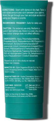 Arata All-Natural Hair Gel with Organic Flaxseed & Olive Extracts - 50 ml - Image 8