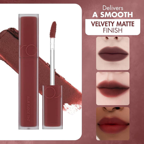 Rom&Nd Blur Fudge Tint 04 Radwood - Deep Matte Lip Colour, Soft Matte Formula, 5.5g - Image 5