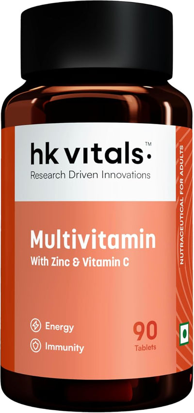 HK Vitals Multivitamin Tablets with Zinc, Vitamin C, D3 & Ginseng - 90 Pack