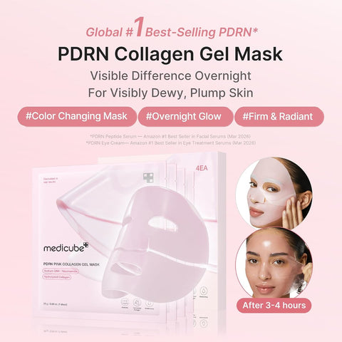 Medicube Salmon DNA PDRN Pink Collagen Gel Mask - Overnight Face Mask, 28g, 4 Pack - Image 2