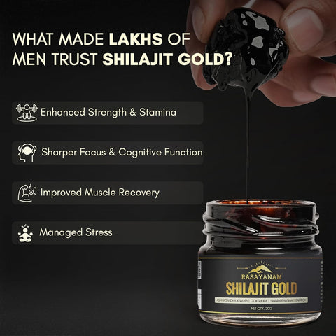 Rasayanam Shilajit Gold Resin 20g (80 Servings)