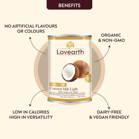 Lovearth Organic Coconut Milk Light 400Ml