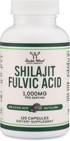 Doublewood Shilajit Resin Capsules - 20% Fulvic Acid, 120 Count, 1,000mg