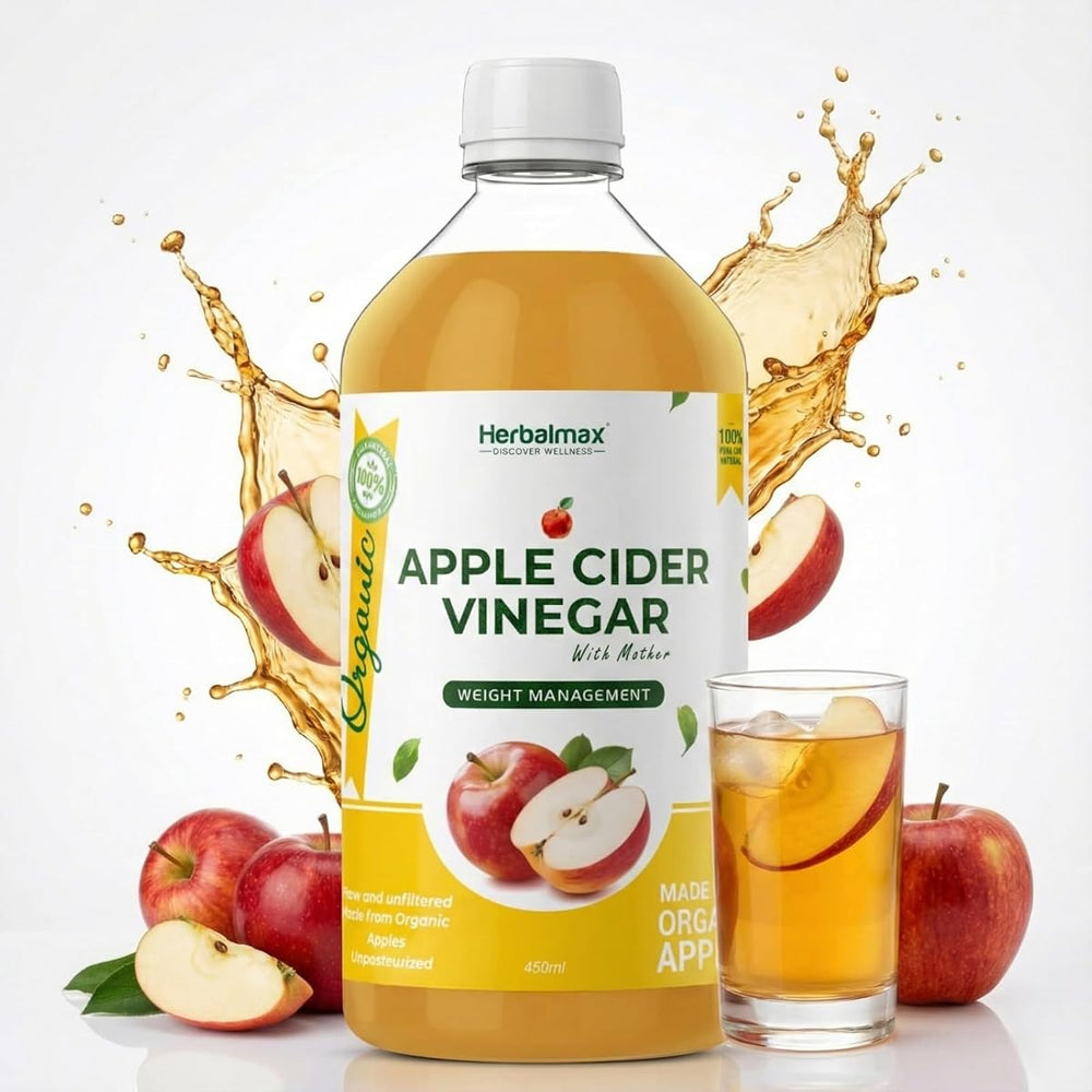 Herbal Max Unfiltered Apple Cider Vinegar - Raw, With The Mother - 450mL
