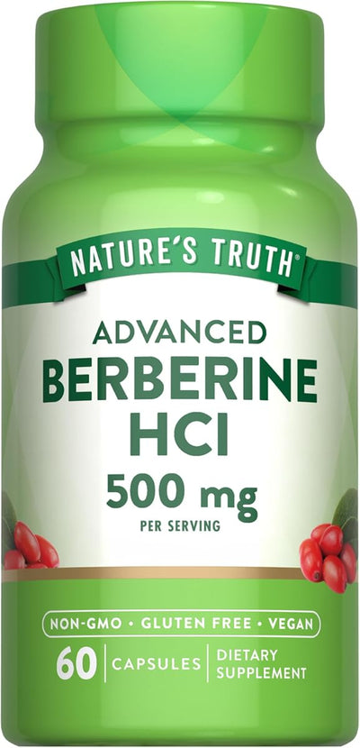 Nature's Truth Berberine Capsules - 500mg, Vegan, Gluten-Free - 60 Count