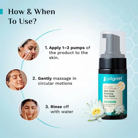 Pilgrim Salicylic & Glycolic Acid Foaming Face Wash - 120ml - Image 5