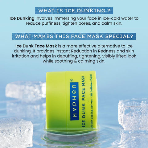 Hyphen Ice Dunk Face Mask - Cooling Face Pack, 3% Caffeine, 50g - Image 3