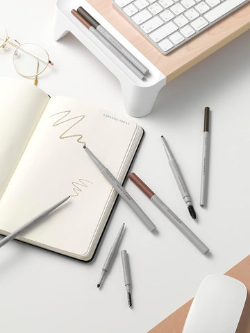 Rom&Nd Han All Sharp Brow - Classic Gray, 1.5mm Precision Pencil with Powder & Spoolie - Image 4