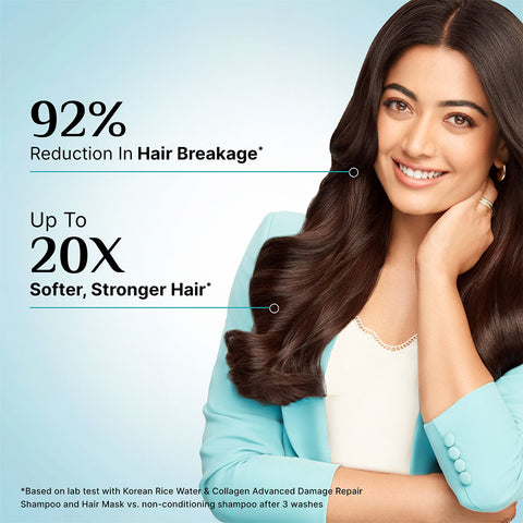 Pilgrim Korean Rice Water & Collagen Advanced Damage Repair Shampoo (400Ml)