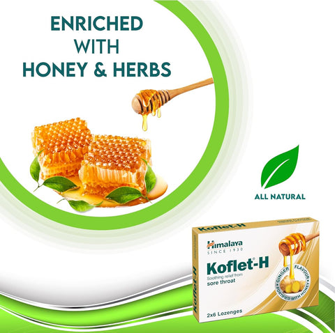 Himalaya Koflet H Herbal Lozenges with Lemon, Honey & Herbs - Pack of 12 - Image 3