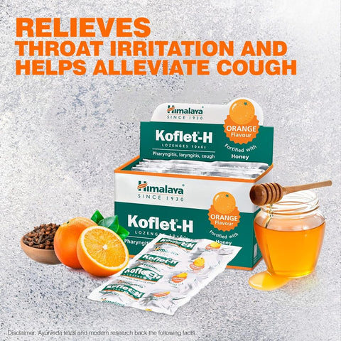 Himalaya Herbals Koflet H Orange Flavour Herbal Lozenges - 12 Pack - Image 2
