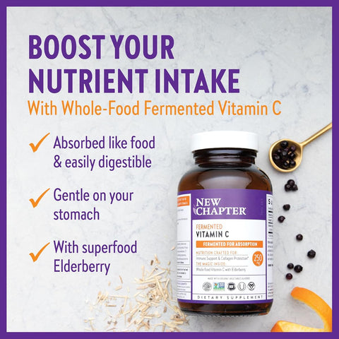 New Chapter Fermented Activated Vitamin C Capsules - 30 Pack - Image 2