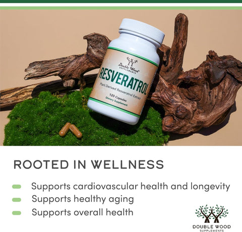 Doublewood Resveratrol Supplement - 500mg, 120 Vegan Capsules - Image 4