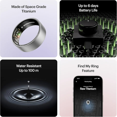 Ultrahuman Ring AIR - Smart Health Tracker, Raw Titanium, Size 14 - Image 7