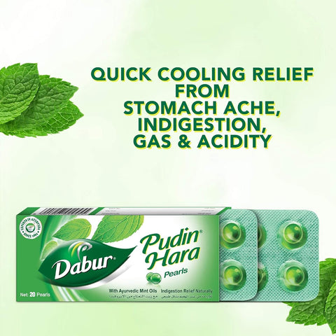Dabur Pudin Hara Pearls for Gut Health - Peppermint & Spearmint Oils, 20 Pack - Image 3