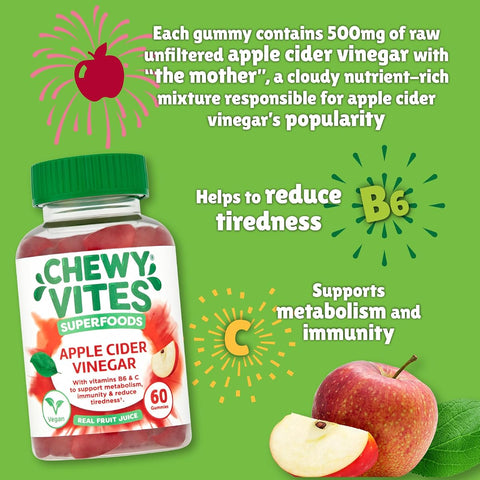 Chewy Vites Superfoods Apple Cider Vinegar Gummies - 500mg, 60 Pack - Image 5