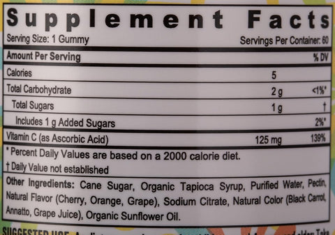 Sunshine Nutrition Cool Gummies Vitamin C for Kids, Gluten Free - 60 Gummies - Image 3