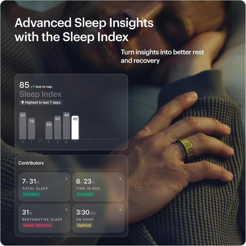 Ultrahuman AIR Smart Ring - Bionic Gold, Size 14, Health Tracker - Image 5