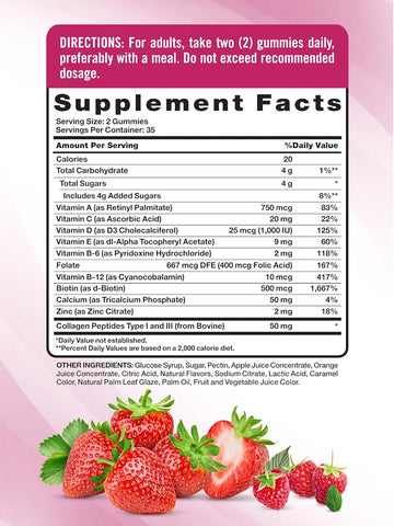 Nature's Truth Women's Multivitamin + Collagen Gummies - 70 Count, Non-GMO, Gluten Free - Image 2