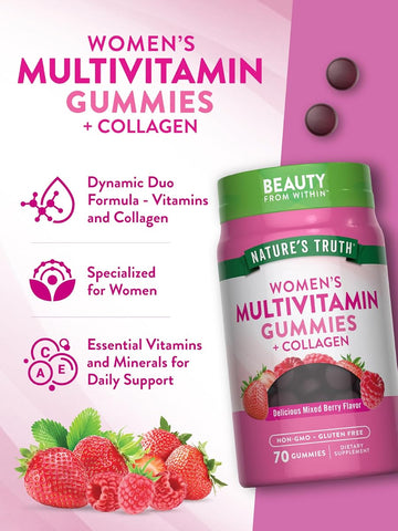 Nature's Truth Women's Multivitamin + Collagen Gummies - 70 Count, Non-GMO, Gluten Free - Image 5