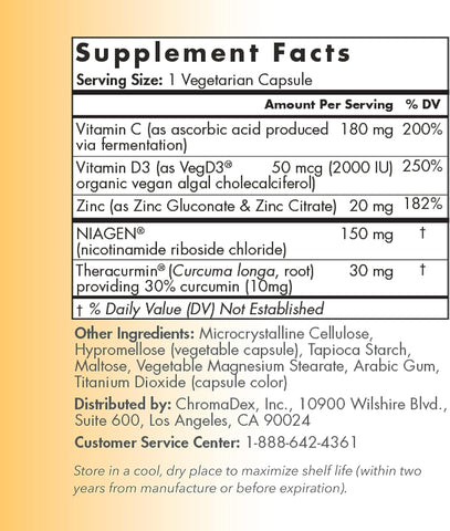 TRU NIAGEN Immune Support Capsules - Niagen 150mg, Vegan D3, 30ct - Image 5