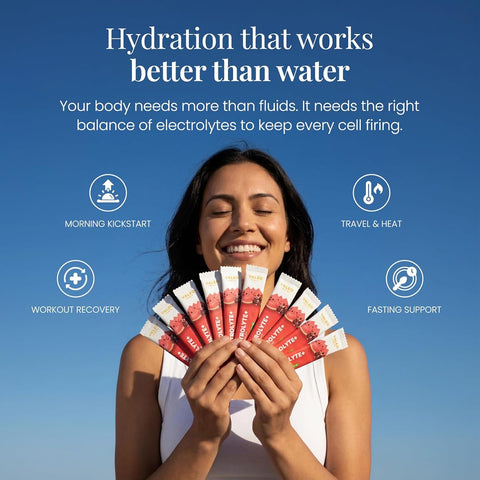 Valeo Hydration Electrolyte+ Stick Packs - Pomegranate & Watermelon, 20 Count - Image 2