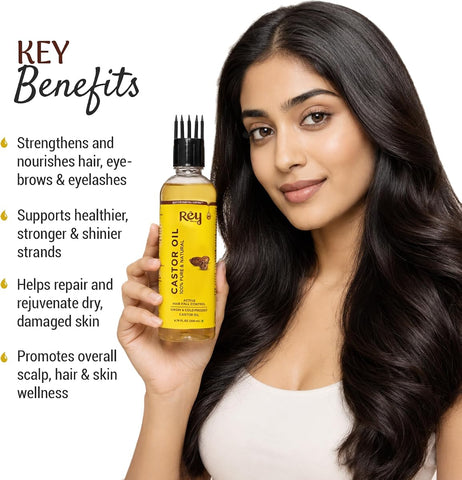 ReyNaturals Cold Pressed Castor Oil for Hair & Skin - 200ml - Image 5