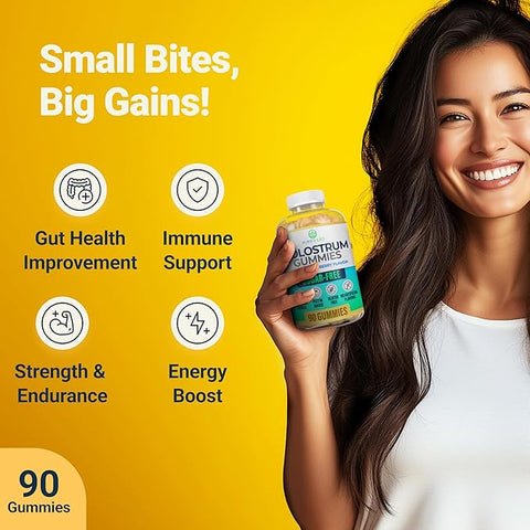 Purify Life Sugar-Free Colostrum Gummies 90 Natural Blueberry Flavor