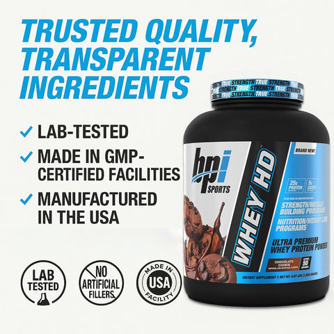 BPI WHEY HD 50SRV 4.1LB CHOCO COOKIES