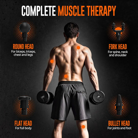 Beardo Deep Tissue Massage Gun - 99 Modes, Rechargeable, 4-Hour Battery - Image 4