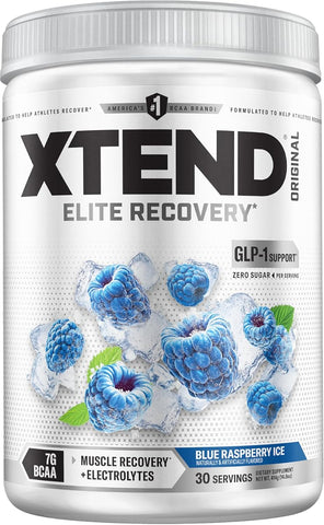 XTEND Original BCAA Powder - Blue Raspberry Ice, 7g BCAAs, 30 Servings