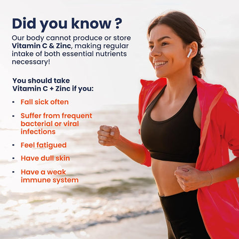 Wellbeing Nutrition Vitamin C + Zinc Effervescent Tablets - Natural Immunity Booster, 1000mg, Pack of 2 - Image 4