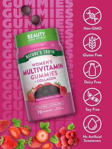 Nature's Truth Women's Multivitamin + Collagen Gummies - 70 Count, Non-GMO, Gluten Free - Image 3