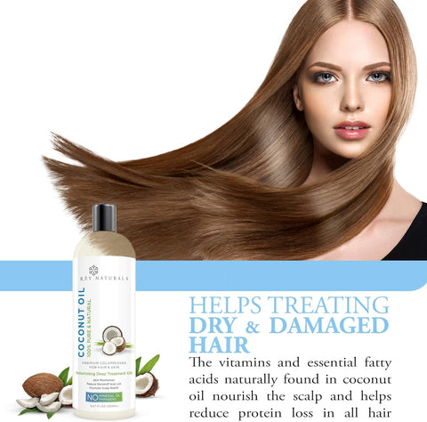 Rey Naturals Cold Pressed Coconut & Sweet Almond Oil - 200ml Each - Image 6