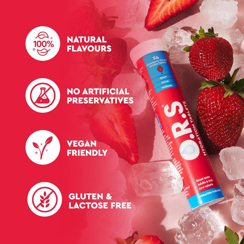 ORS Hydration Electrolyte Tablets, Strawberry Flavour - 72 Pack - Image 2