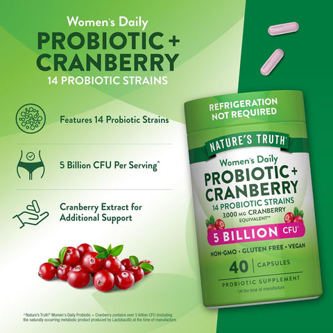 Nature's Truth Woman Probiotic Cranberry - 40 Capsules