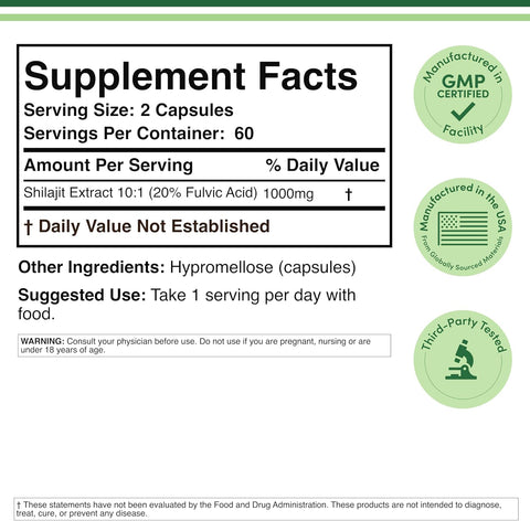كبسولات راتنج شيلاجيت من دبل وود للمكملات الغذائية، 120 كبسولة