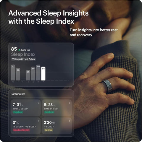 Ultrahuman Ring AIR Smart Ring - Titanium Health Tracker - Size 13 - Image 6