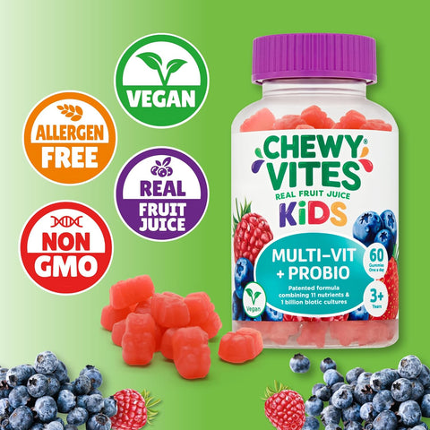 Chewy Vites Kids Multi- Vitamin Probiotic Gummies 60'S