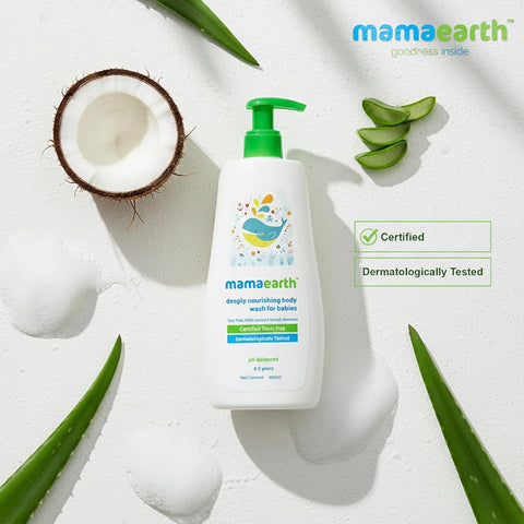 Mamaearth Deeply Nourishing Baby Body Wash - Coconut Oil & Aloe Vera Formula, 400ml - Image 6