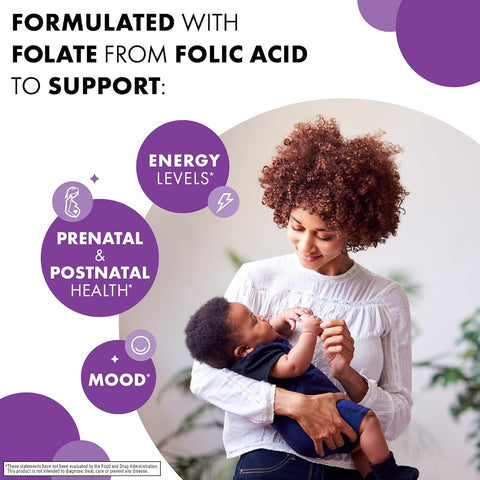 Bluebonnet Folic Acid 400 mcg - Vegan, Prenatal Health, 90 Capsules - Image 3