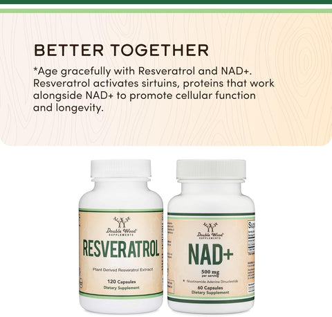 Doublewood NAD+ Supplement 500mg Capsules, 60 Count - Image 6