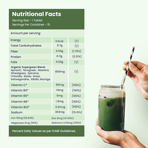 Wellbeing Nutrition Daily Greens Multivitamin - 15 Effervescent Tablets - Image 4