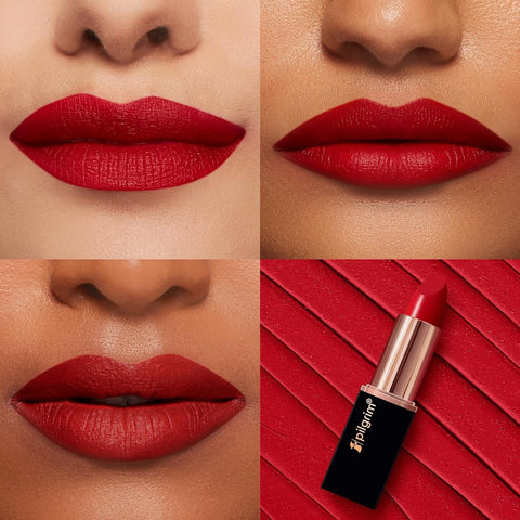 Pilgrim Bullet Lipstick Untamed Red - Matte Finish SPF 30, Squalane-Infused, 4.2g - Image 2