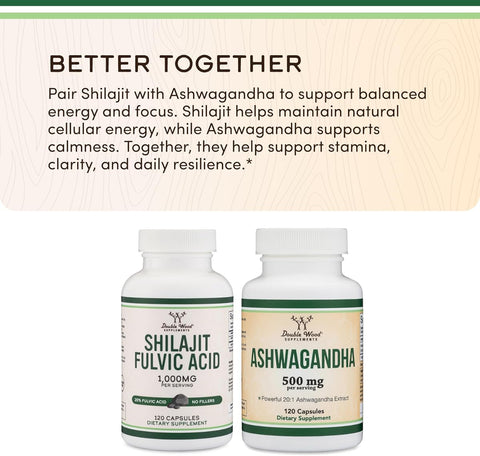 Doublewood Shilajit Resin Capsules - 20% Fulvic Acid, 120 Count, 1,000mg - Image 5