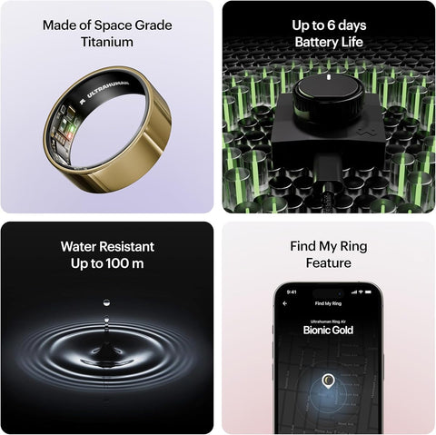 Ultrahuman AIR Smart Ring - Bionic Gold, Size 14, Health Tracker - Image 7