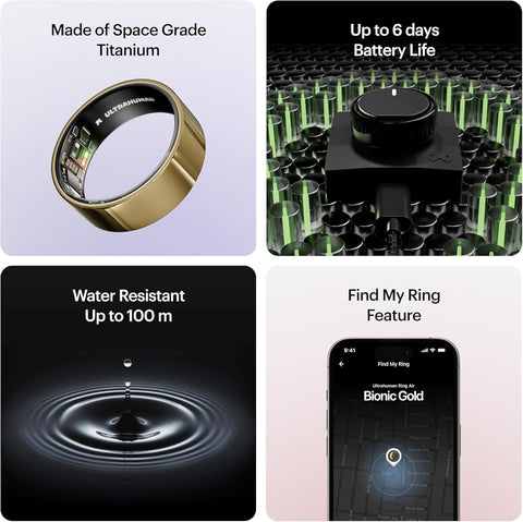 Ultrahuman Air Gold Ring - Smart Health Tracker, Size 12 - Image 7
