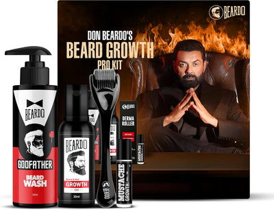 Beardo Beard Growth Pro Kit V3 - Complete Beard Care Set with Beard Oil, Activator & Growth Roll-On