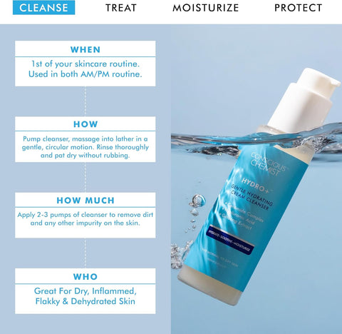 Conscious Chemist Gentle Hydrating Face Wash with Hyaluronic Acid & Ceramides - 100ml - Image 3